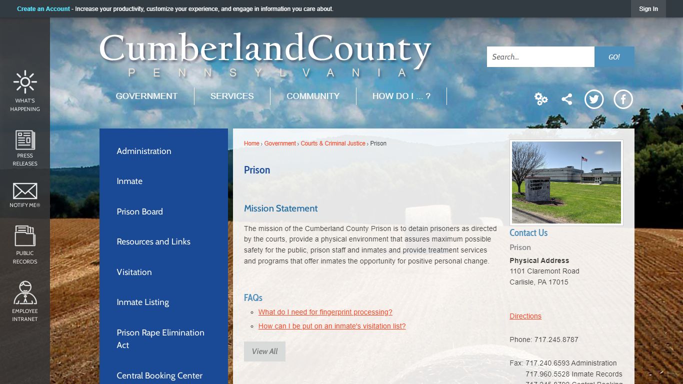 Prison | Cumberland County, PA - Official Website
